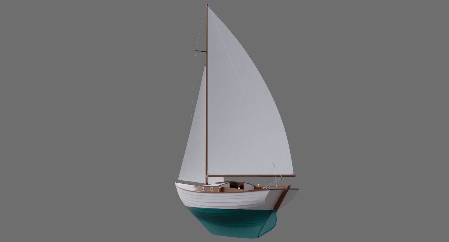 Sailboat 1A Low-poly 3D model_3