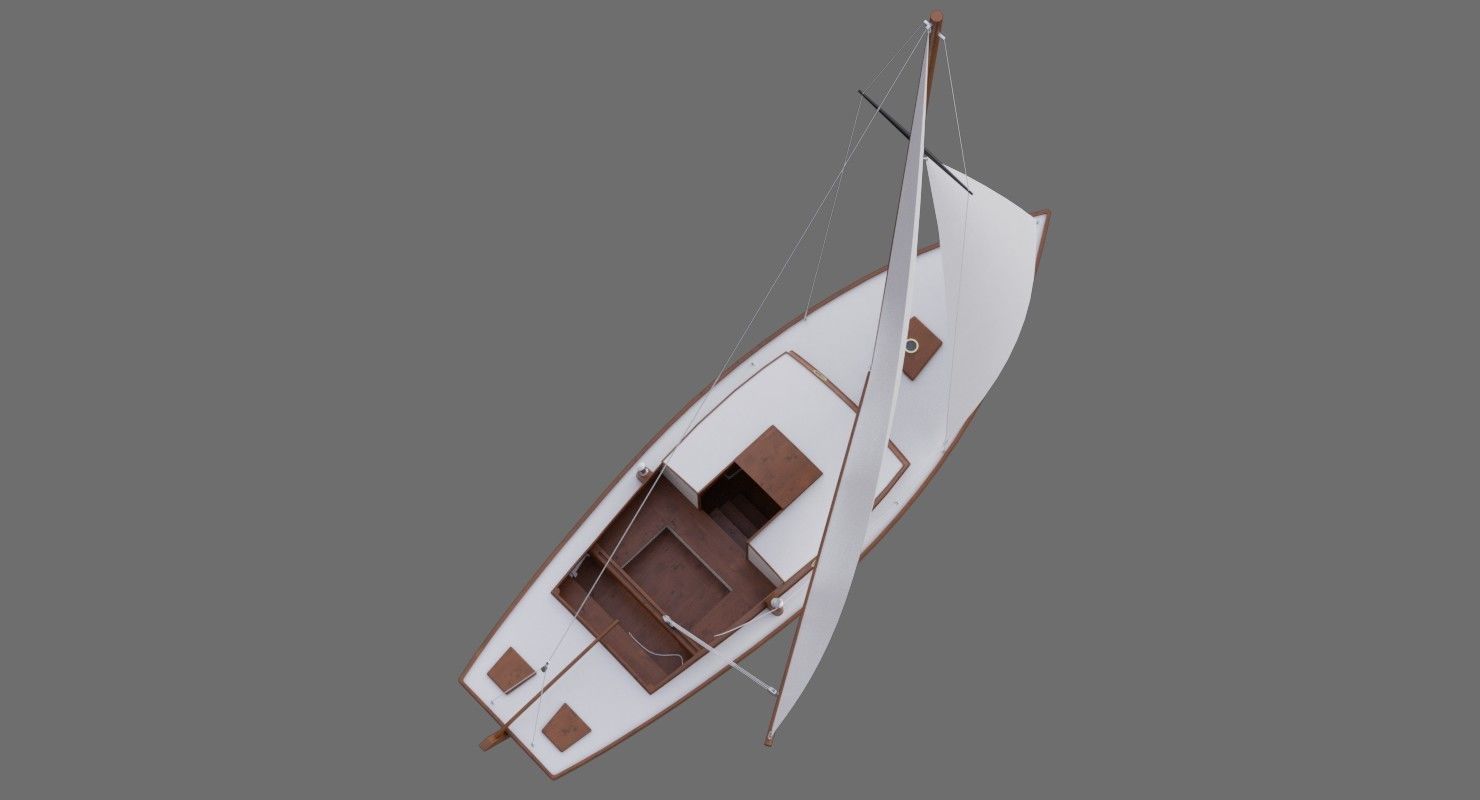 Sailboat 1A Low-poly 3D model_2