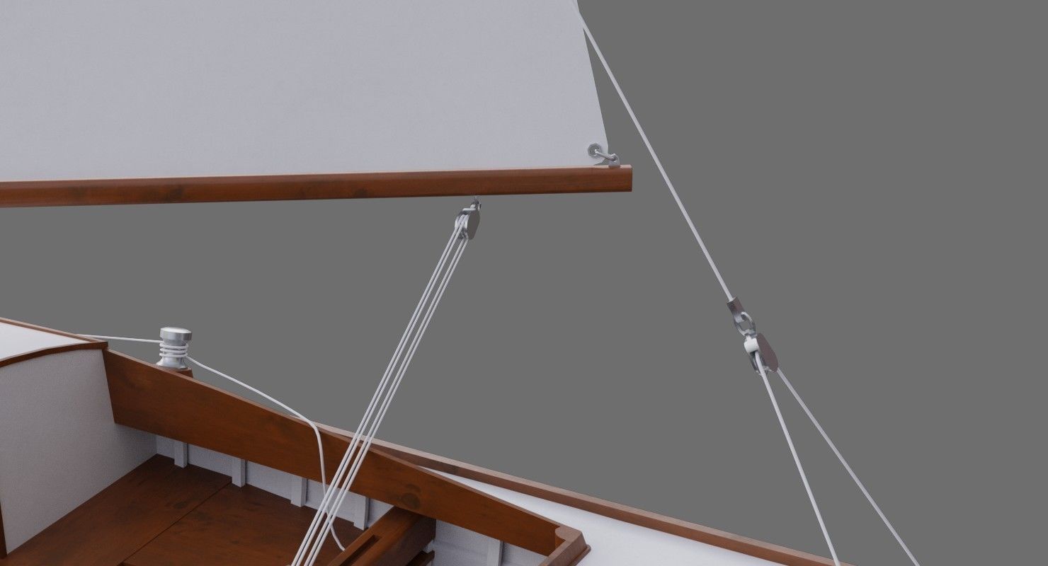 Sailboat 1A Low-poly 3D model_9