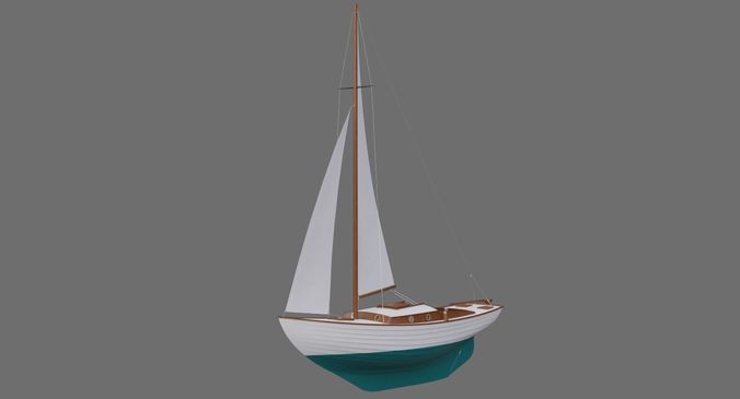Sailboat 1A Low-poly 3D model