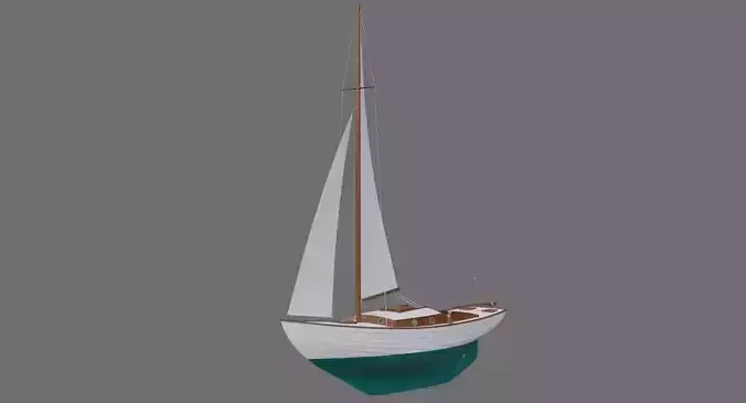 Sailboat 1A Low-poly 3D model