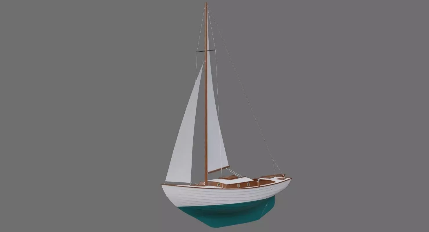 Sailboat 1A Low-poly 3D model_0