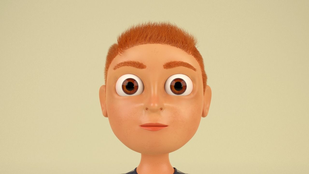 Cartoon Boy  Low-poly 3D model_1