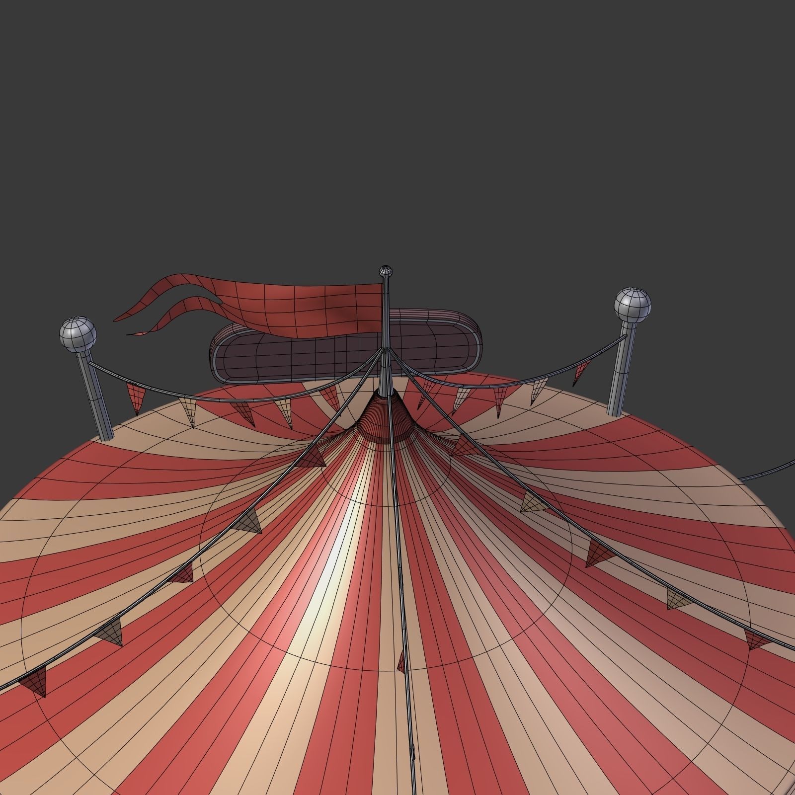 Circus Tent Low-poly 3D model_19
