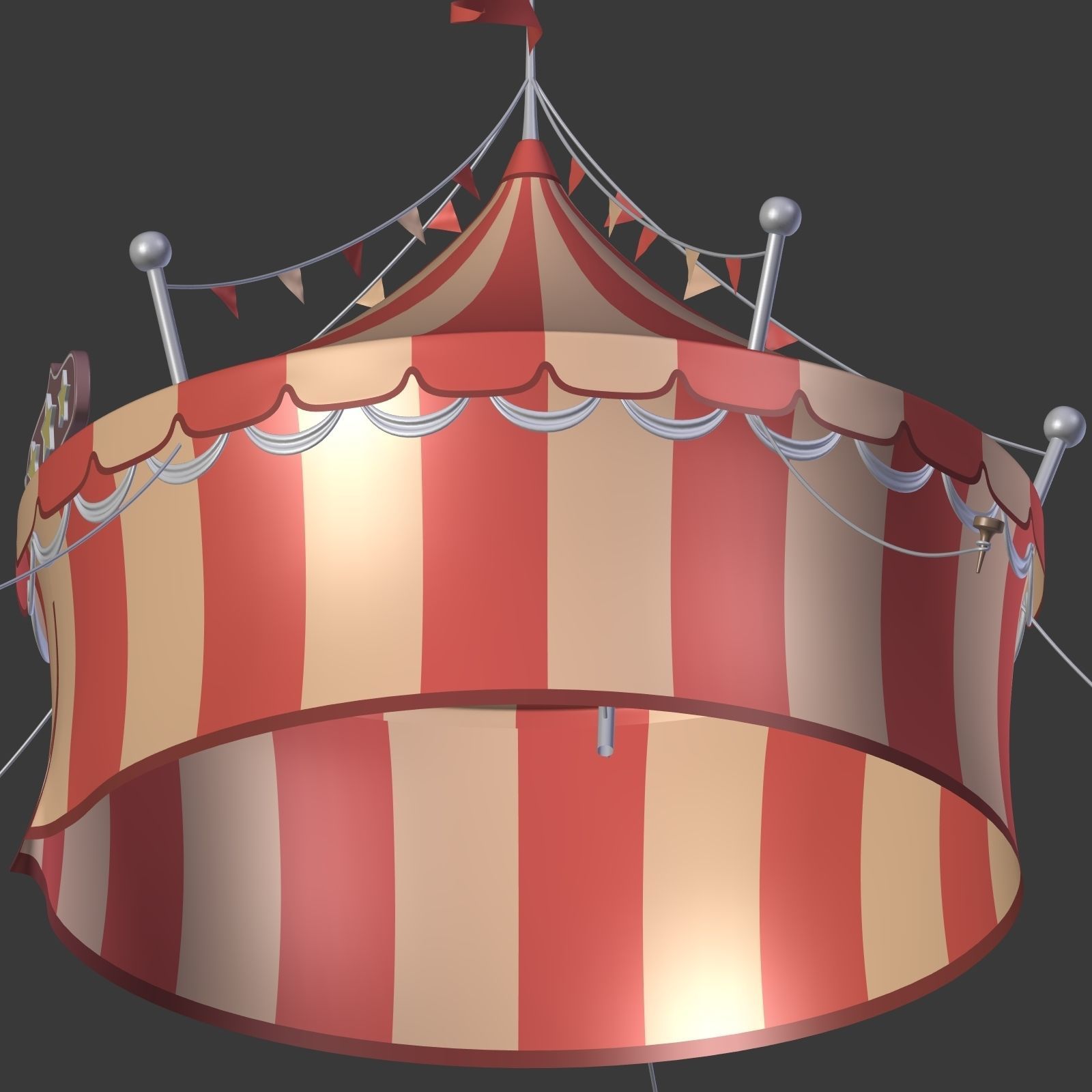 Circus Tent Low-poly 3D model_12