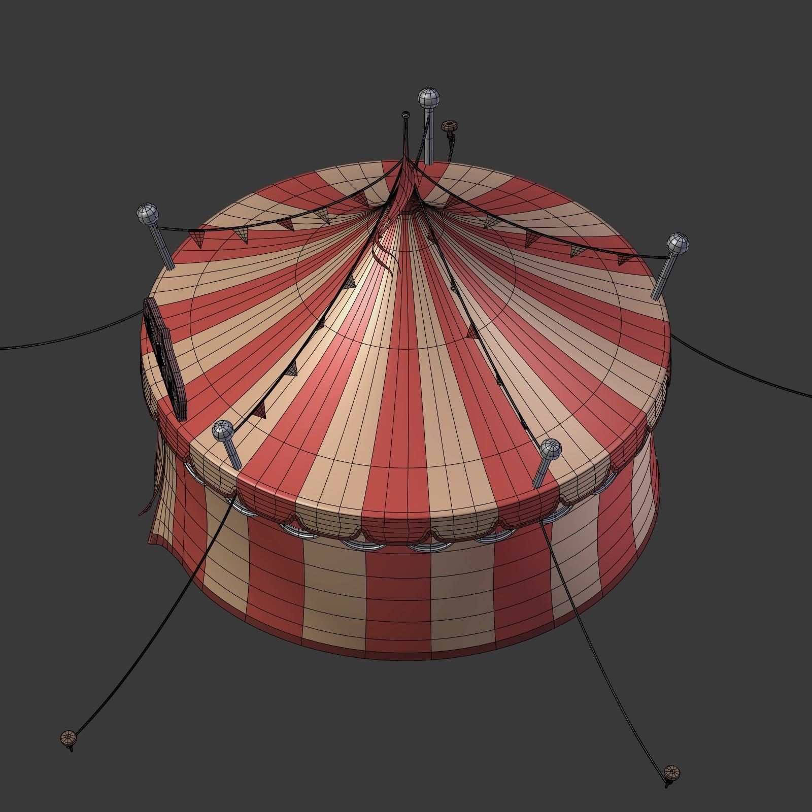 Circus Tent Low-poly 3D model_15