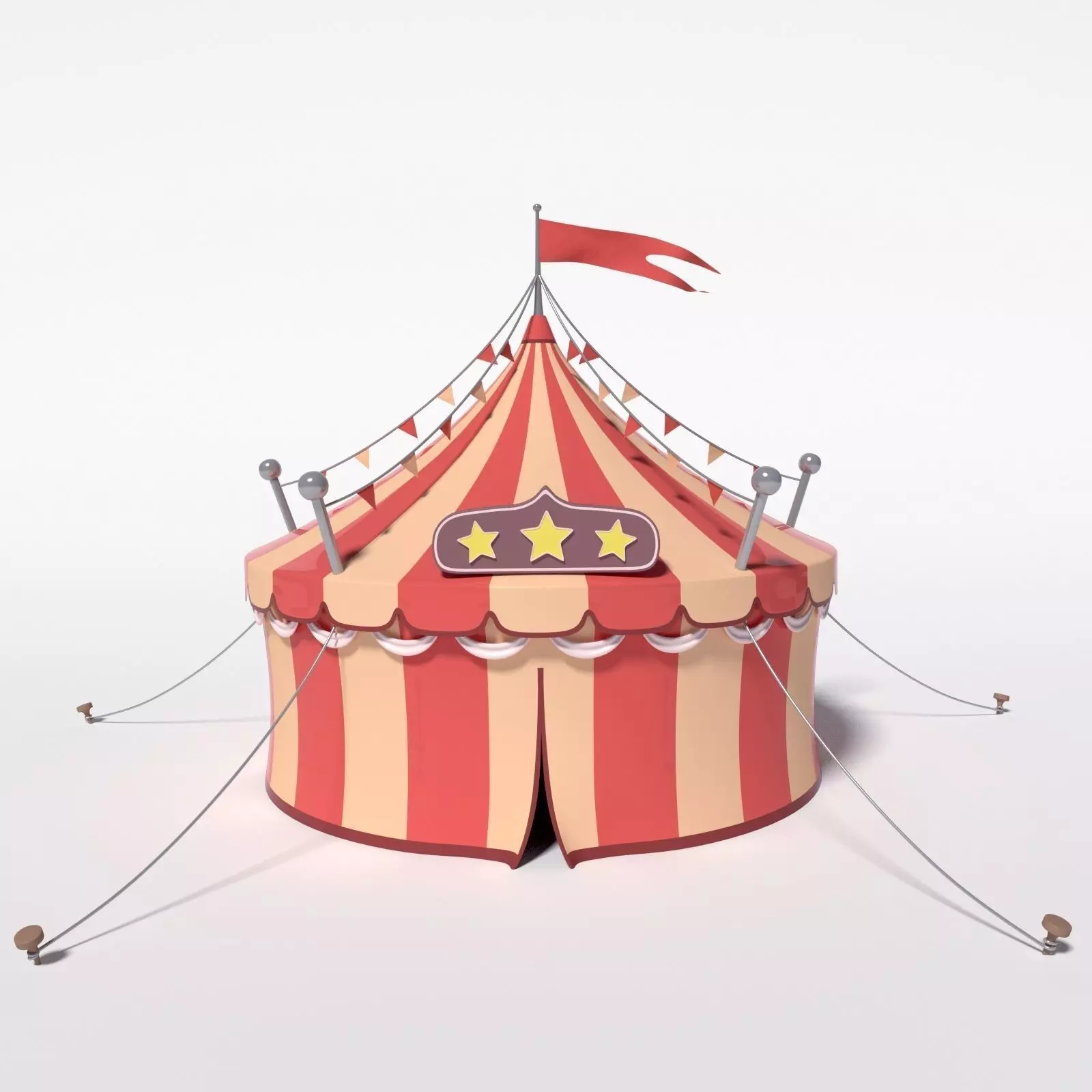Circus Tent Low-poly 3D model_0