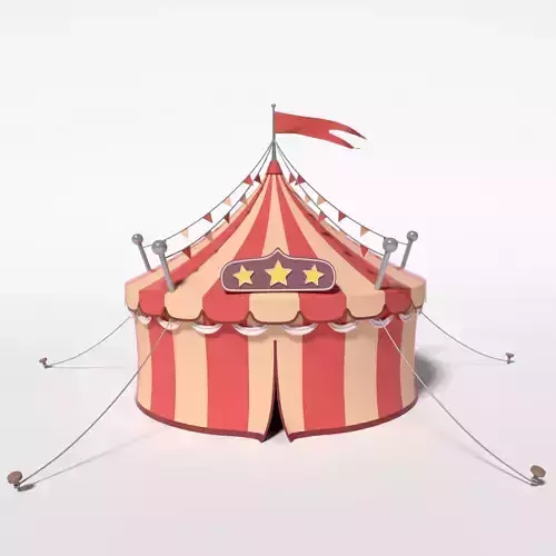 Circus Tent Low-poly 3D model