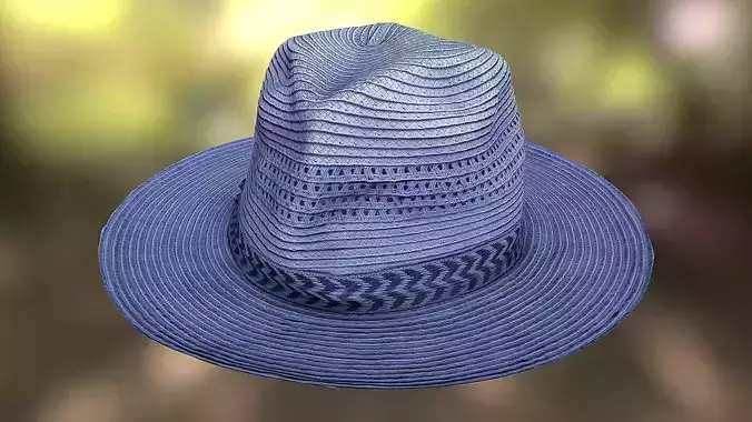 Hat low poly 3D model fedora