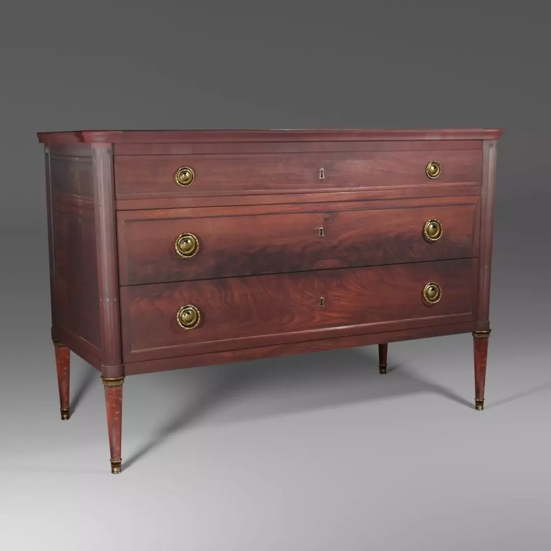Cabinet mahogany chest of drawers Free low-poly 3D model