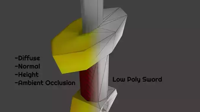 Low Poly Cartoon Sword