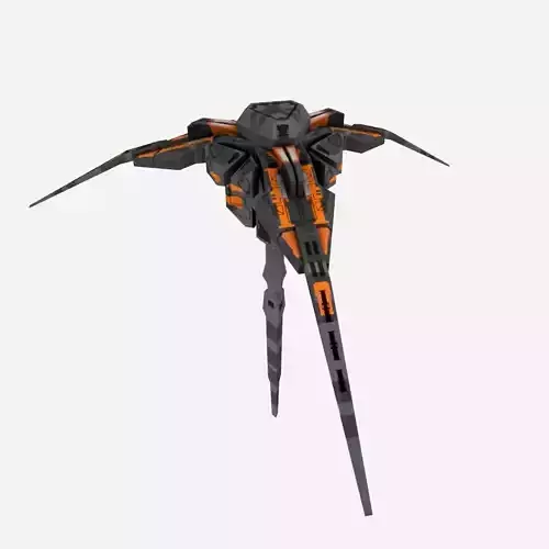 Triangular Spaceship Low-poly 3D model
