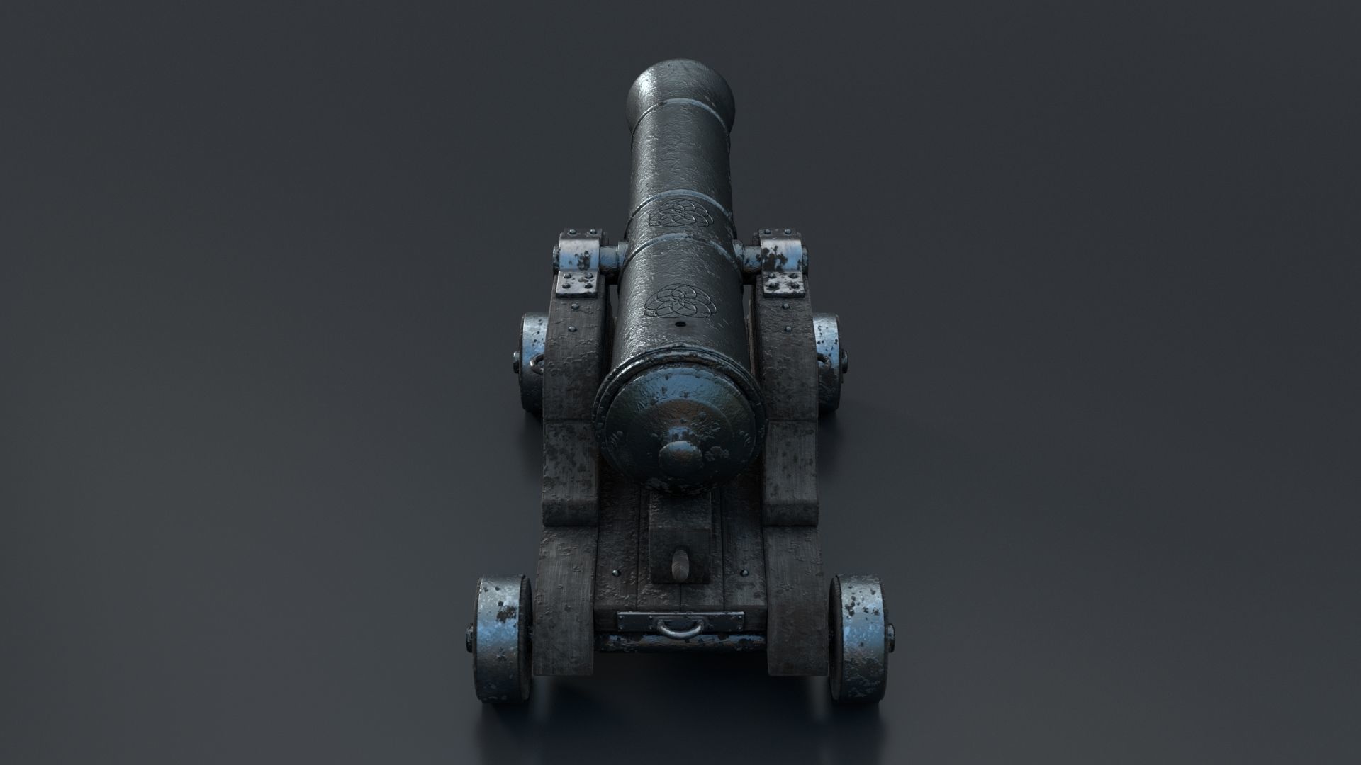 Medieval Cannon PBR 3D model_9