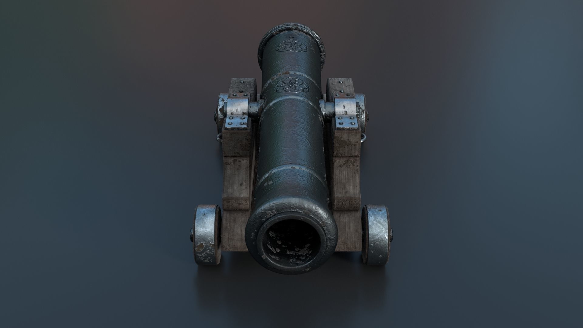 Medieval Cannon PBR 3D model_3