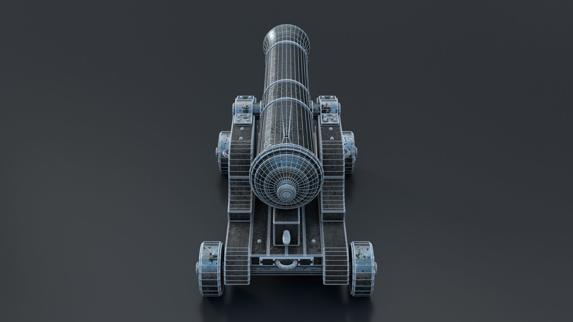 Medieval Cannon PBR 3D model_10