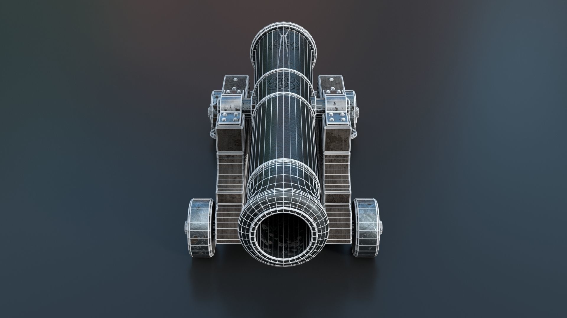 Medieval Cannon PBR 3D model_4