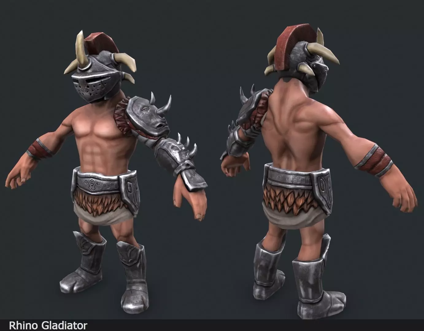 Lowpoly Gladiators spartan warrior in armor Low-poly 3D model_0
