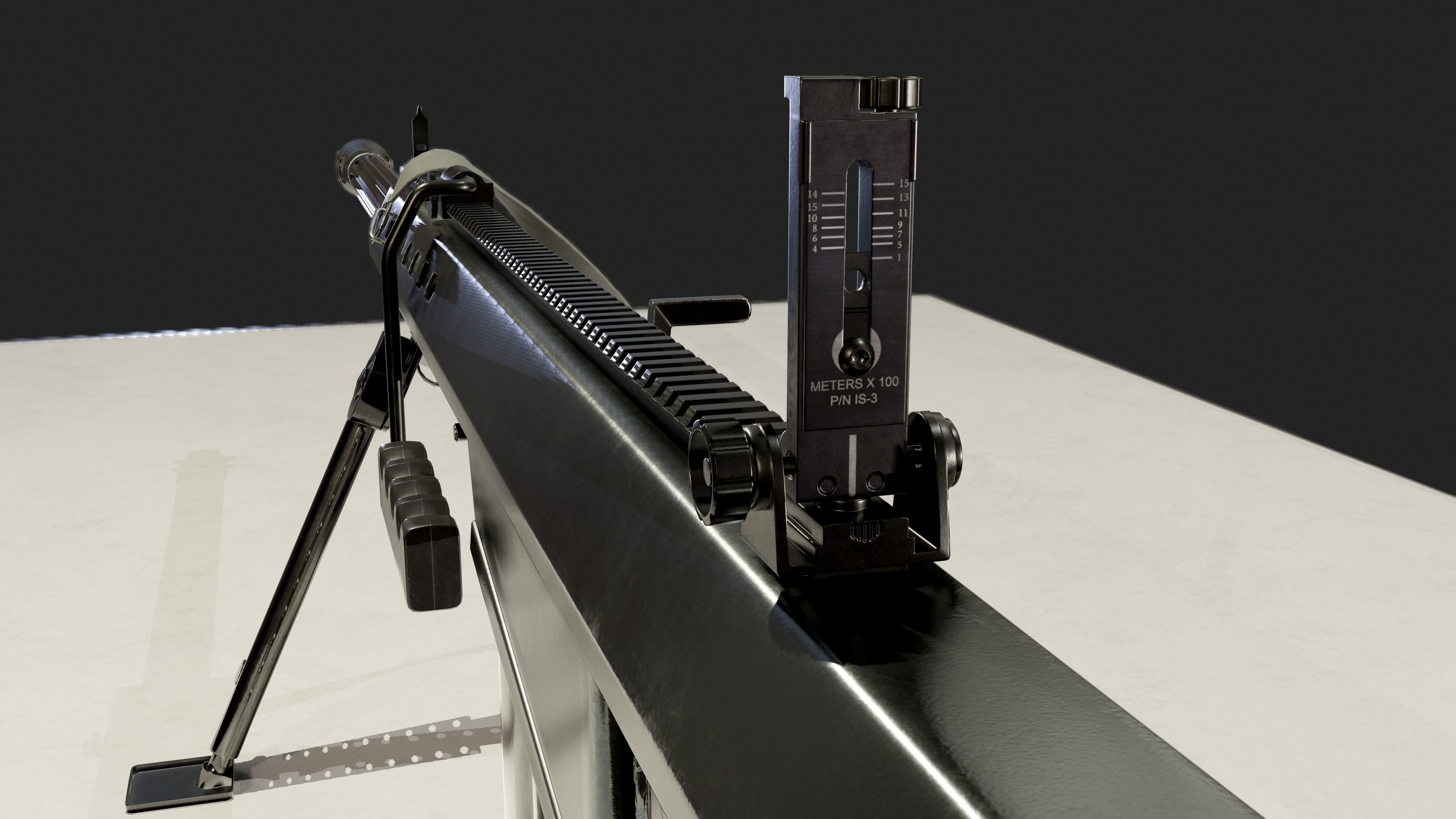 Barrett M82A1 Low-poly 3D model_7