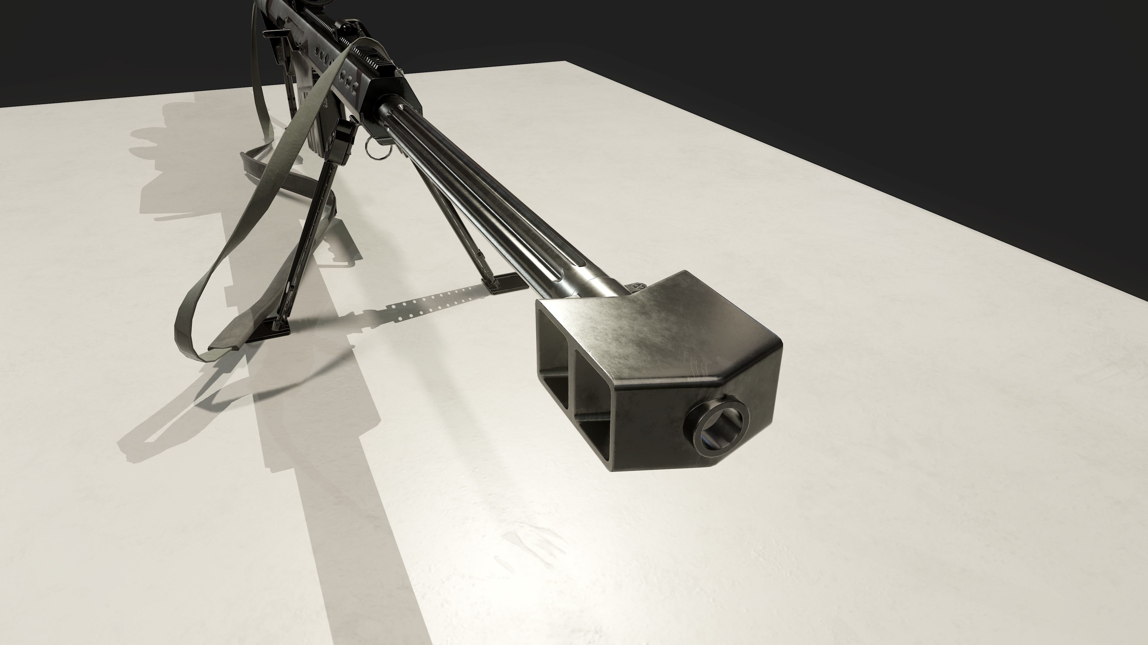 Barrett M82A1 Low-poly 3D model_11