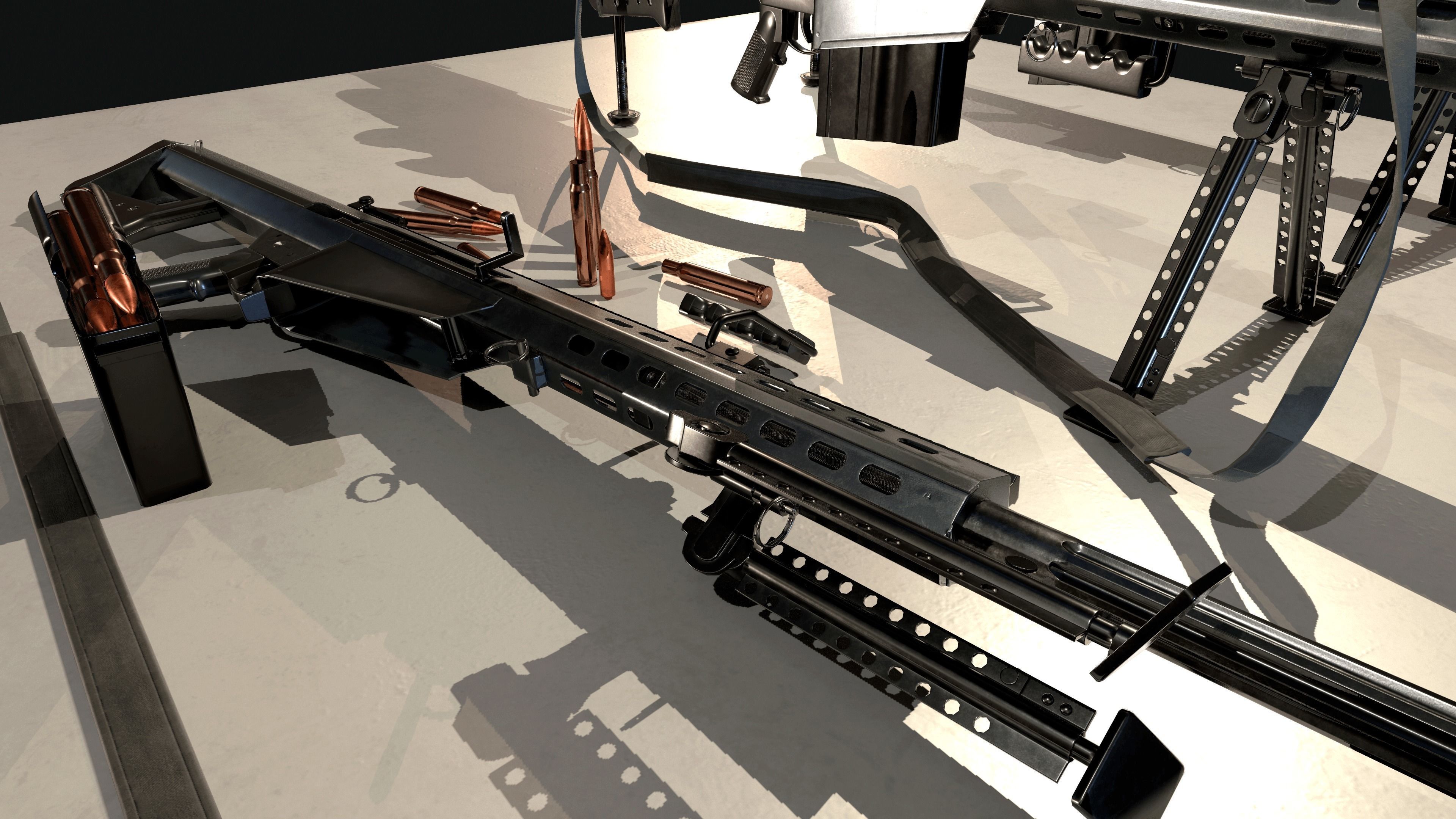 Barrett M82A1 Low-poly 3D model_17