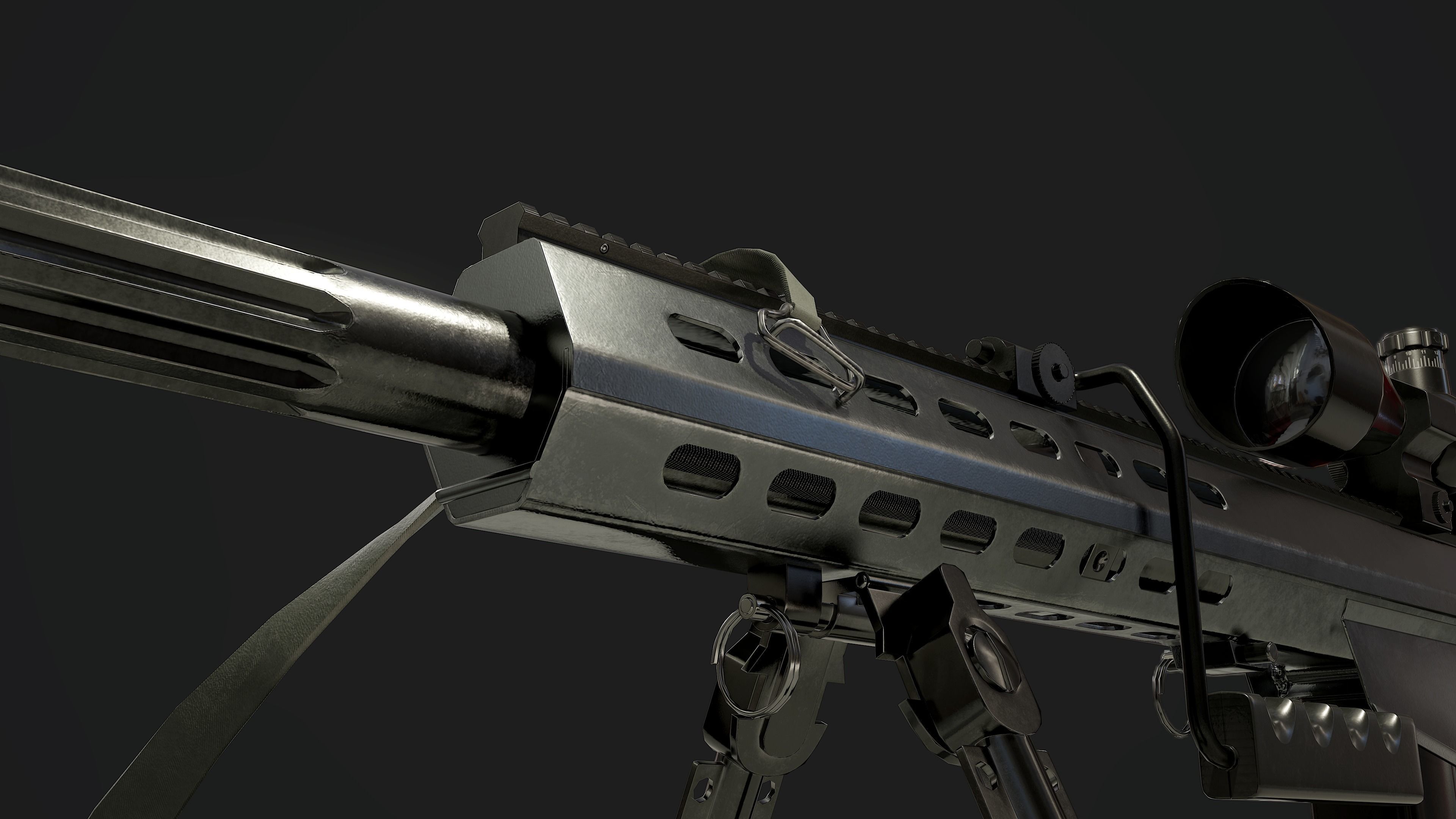 Barrett M82A1 Low-poly 3D model_5