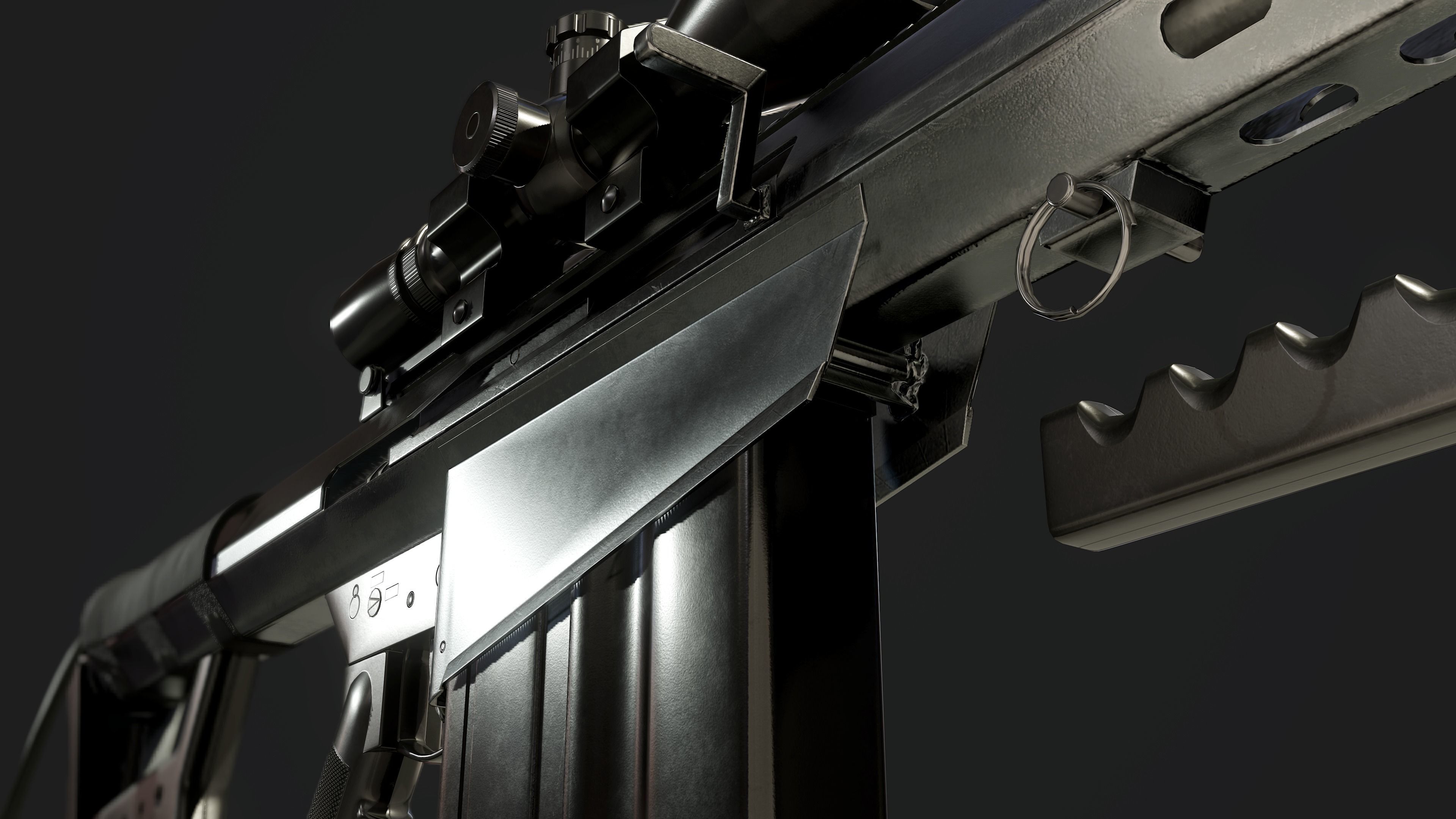 Barrett M82A1 Low-poly 3D model_9