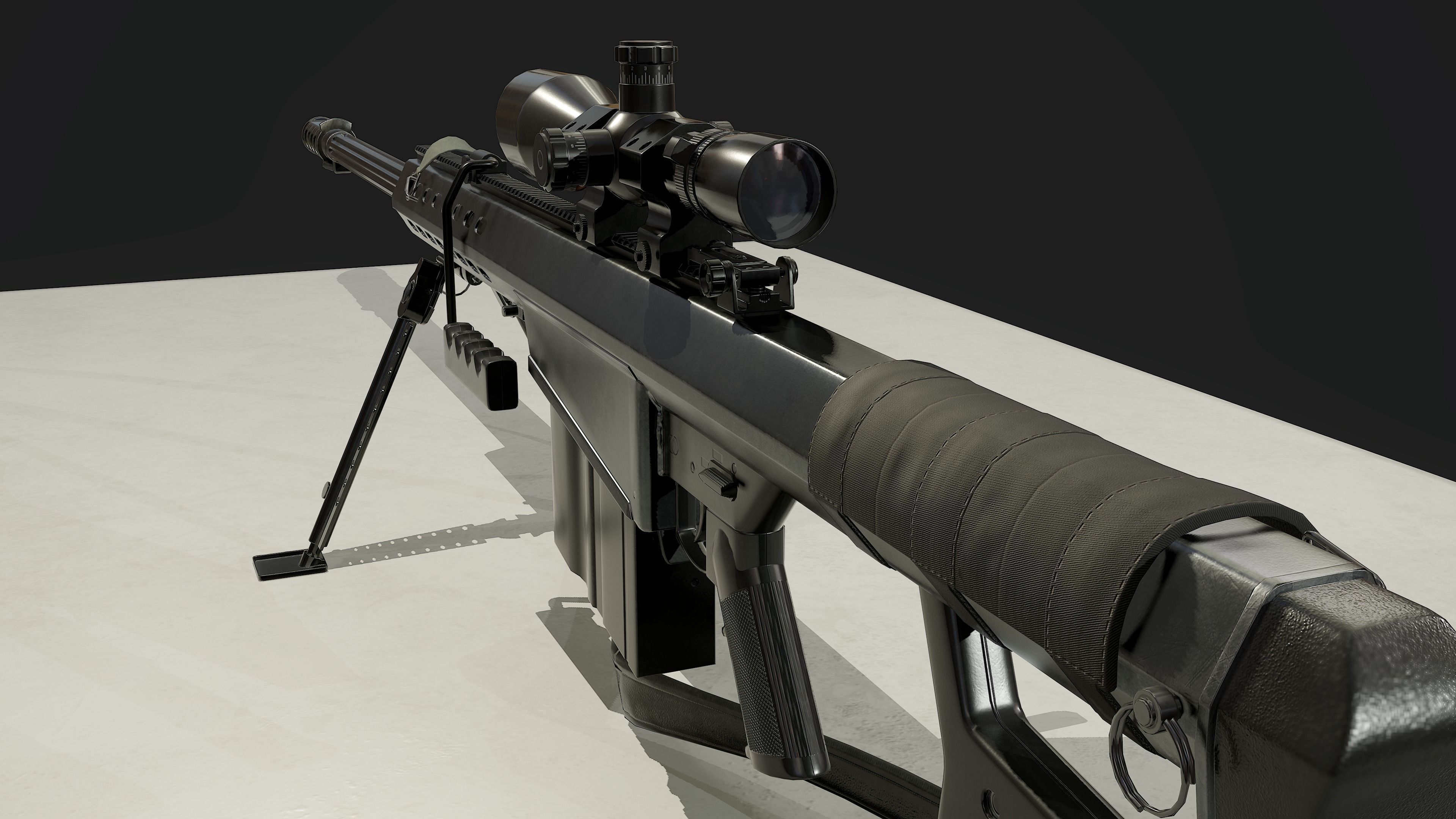 Barrett M82A1 Low-poly 3D model_2