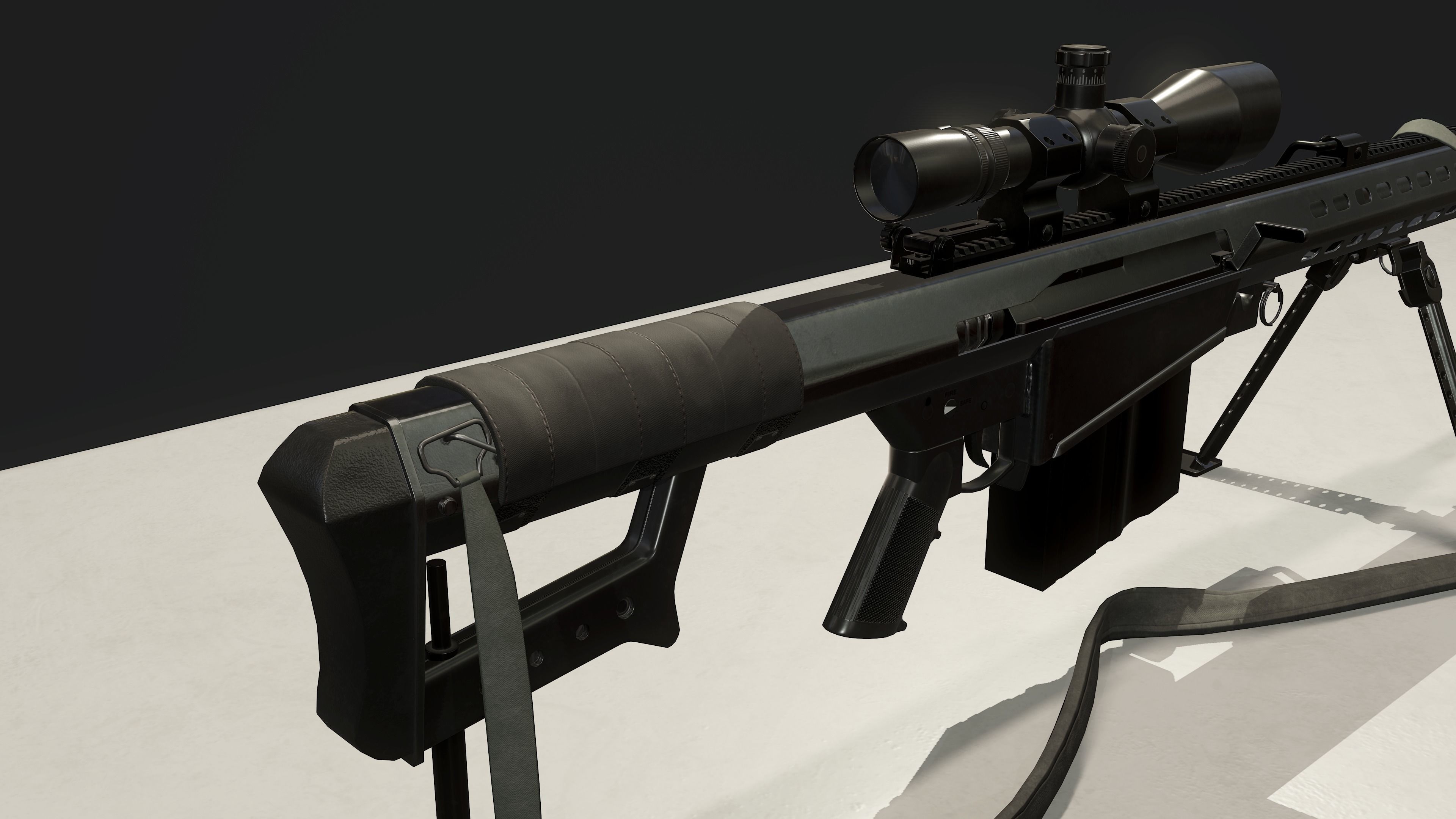 Barrett M82A1 Low-poly 3D model_4
