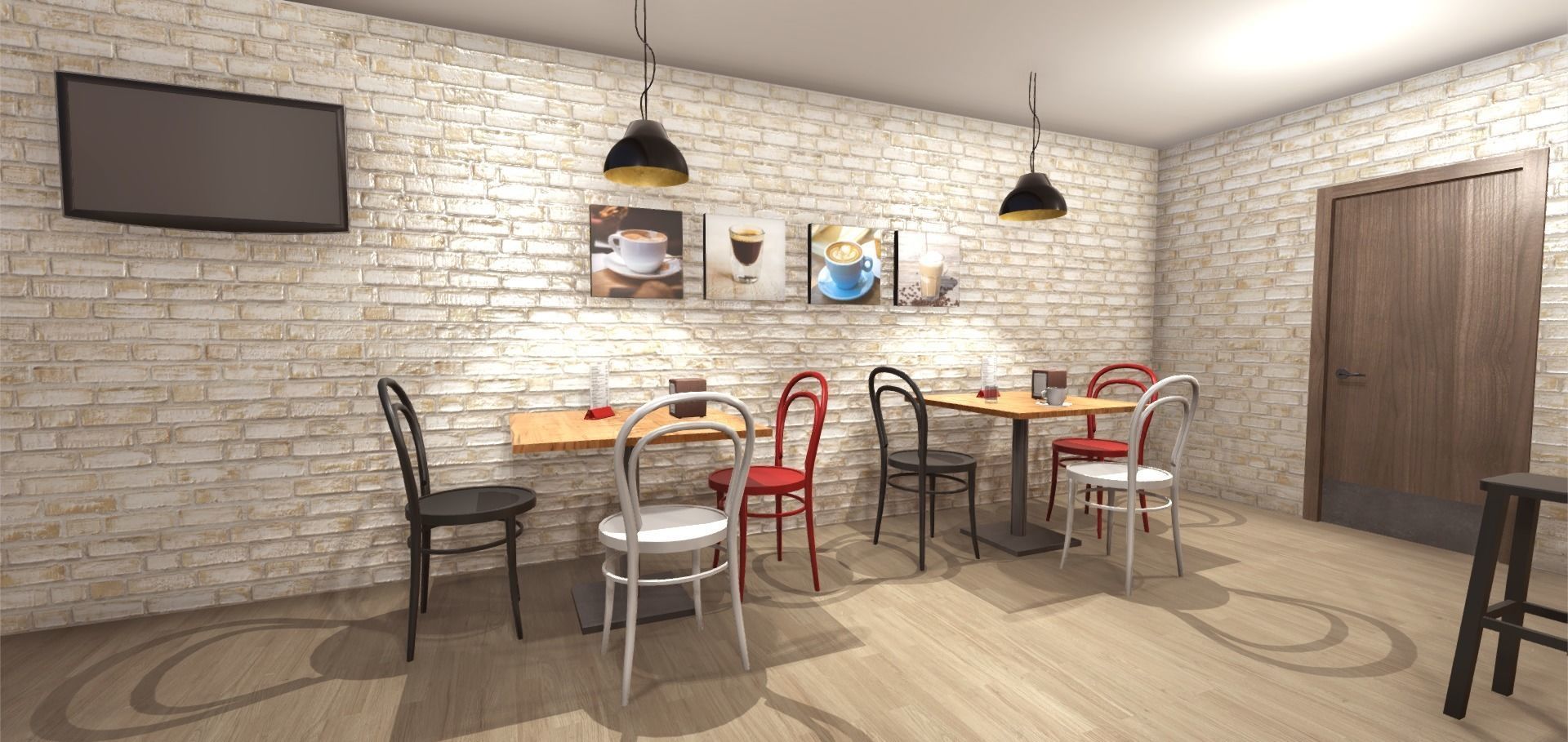 Cafe Interior Low-poly 3D model_8