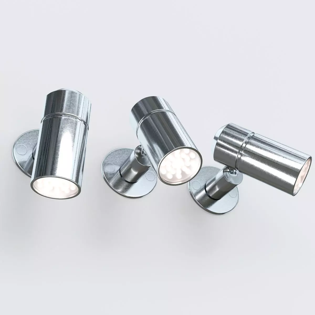 Light chrome wall on wall 3D model_0