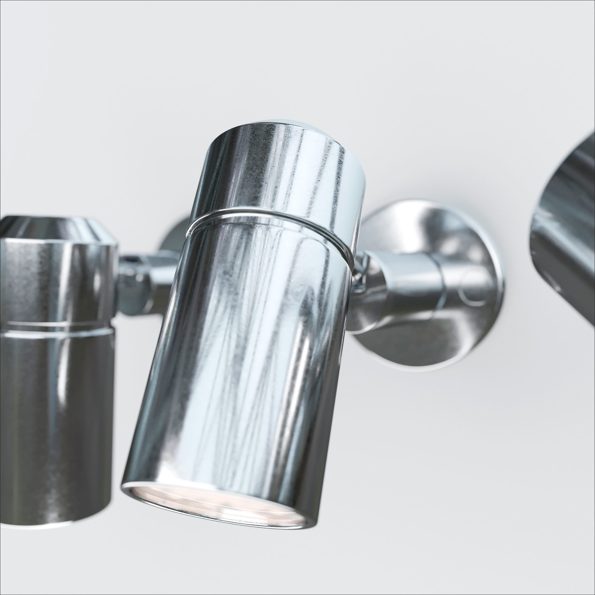 Light chrome wall on wall 3D model_3