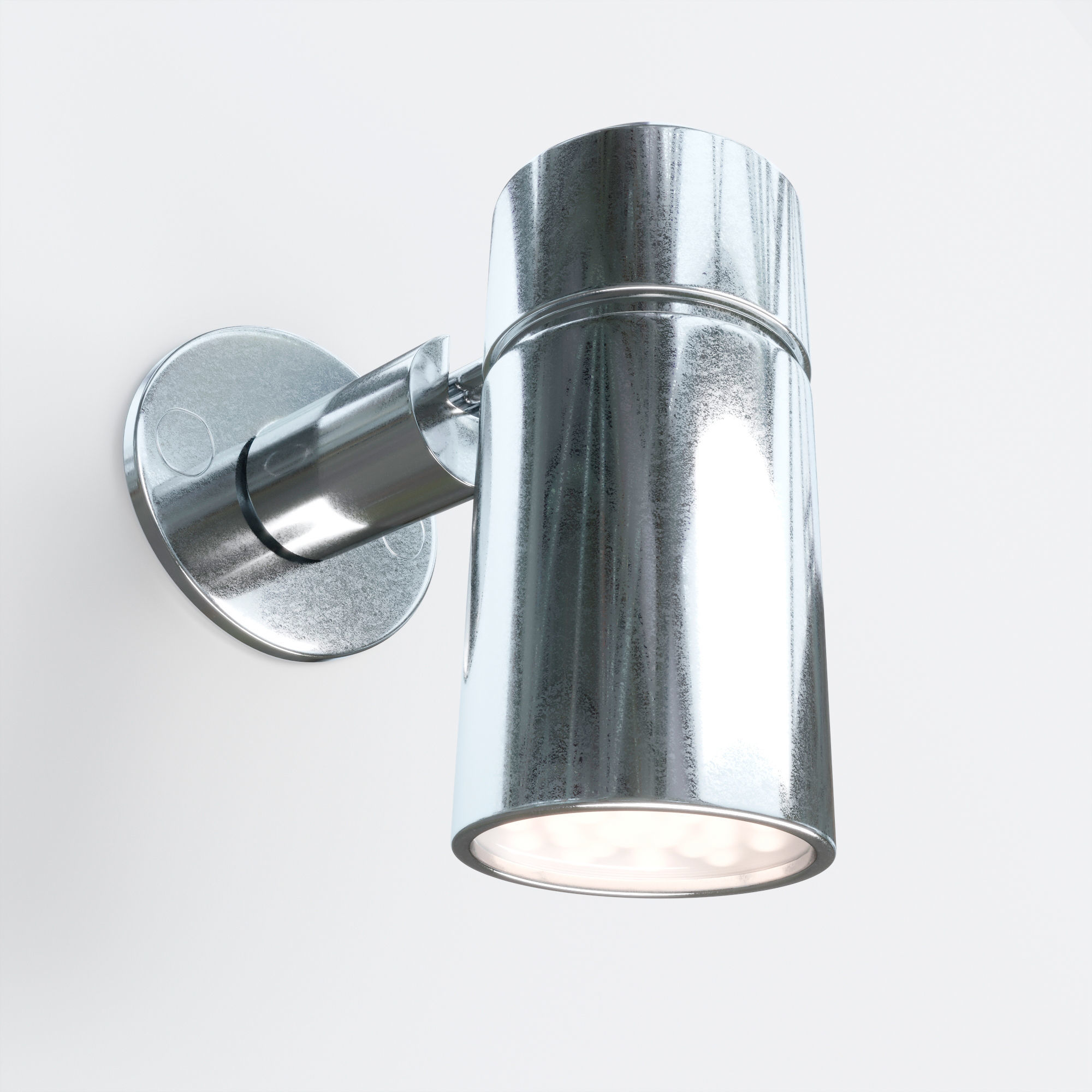 Light chrome wall on wall 3D model_2