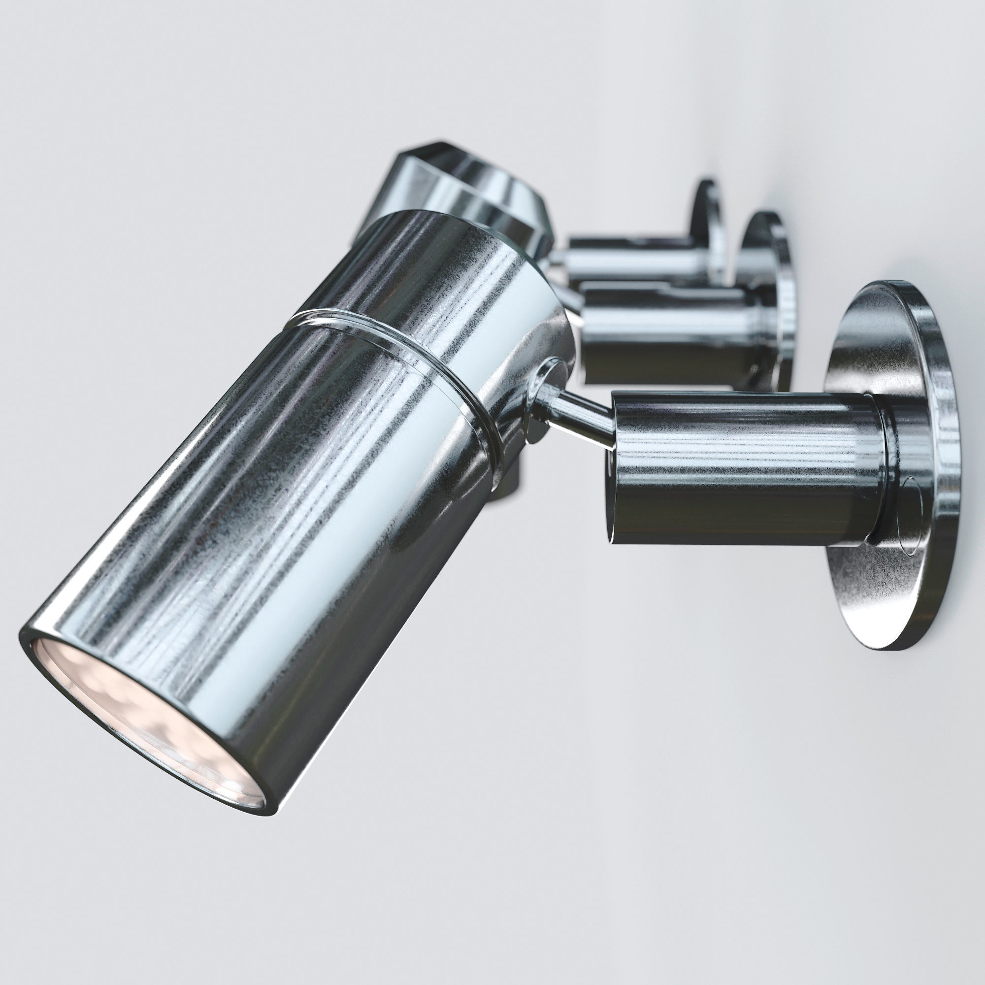 Light chrome wall on wall 3D model_5