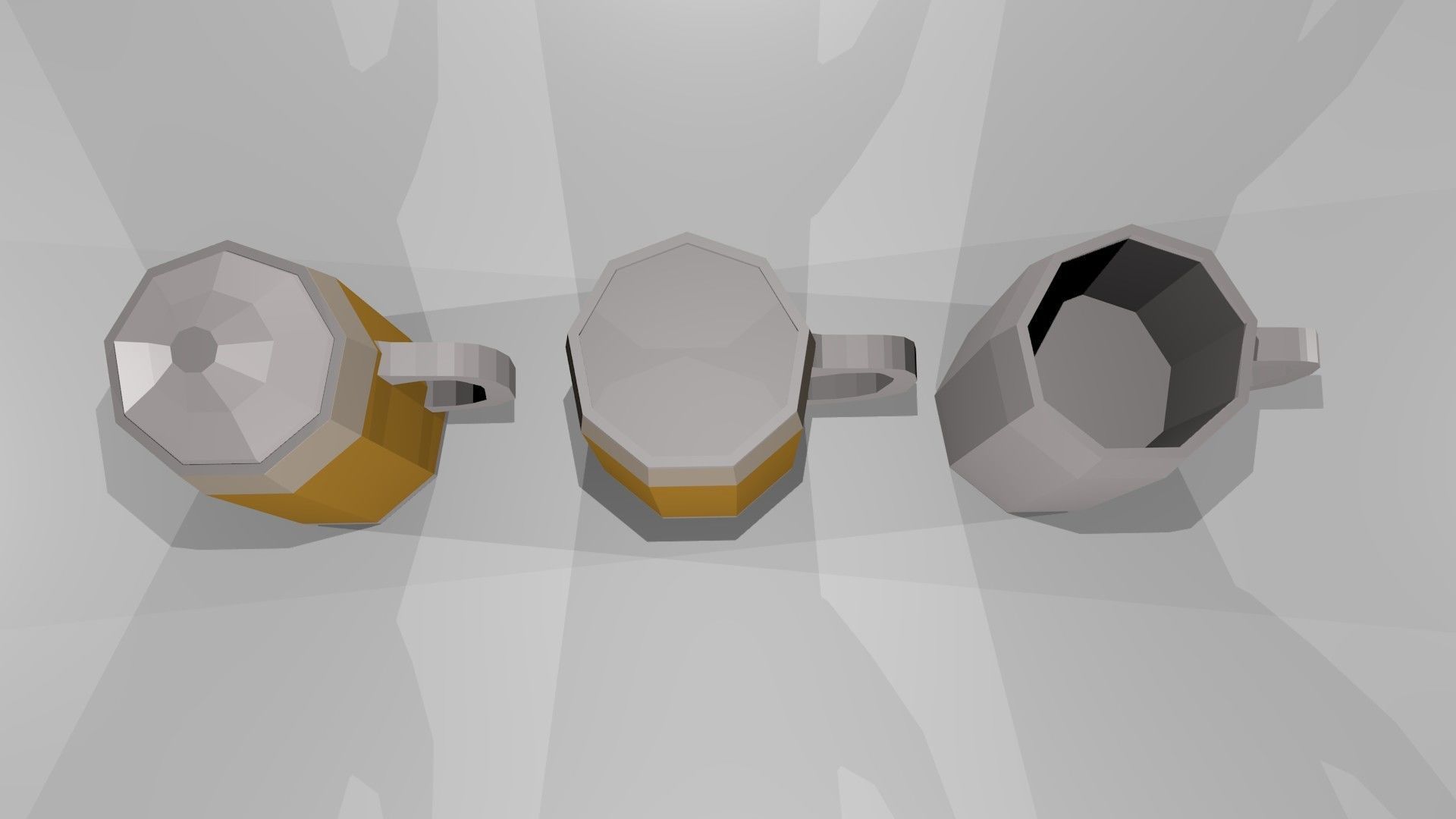 Low Poly Beer Mugs Low-poly 3D model_3