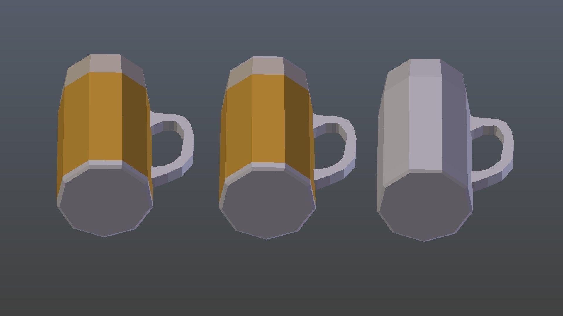 Low Poly Beer Mugs Low-poly 3D model_9