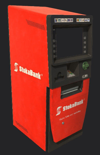 ATM Bank Machine set of 3 Low-poly 3D model_12
