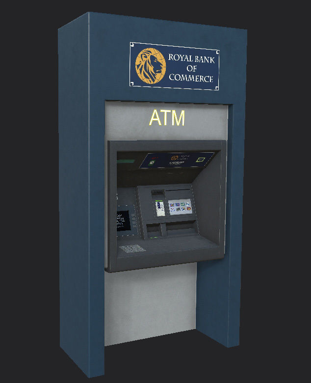ATM Bank Machine set of 3 Low-poly 3D model_3