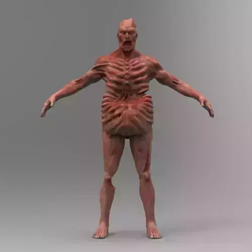 Zombie Character Full Body infected T-posed