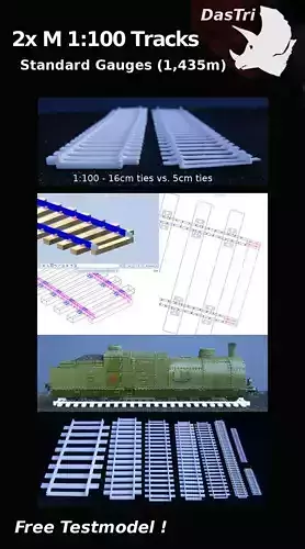 Printable Railway Tracks  -  Free 3D print model