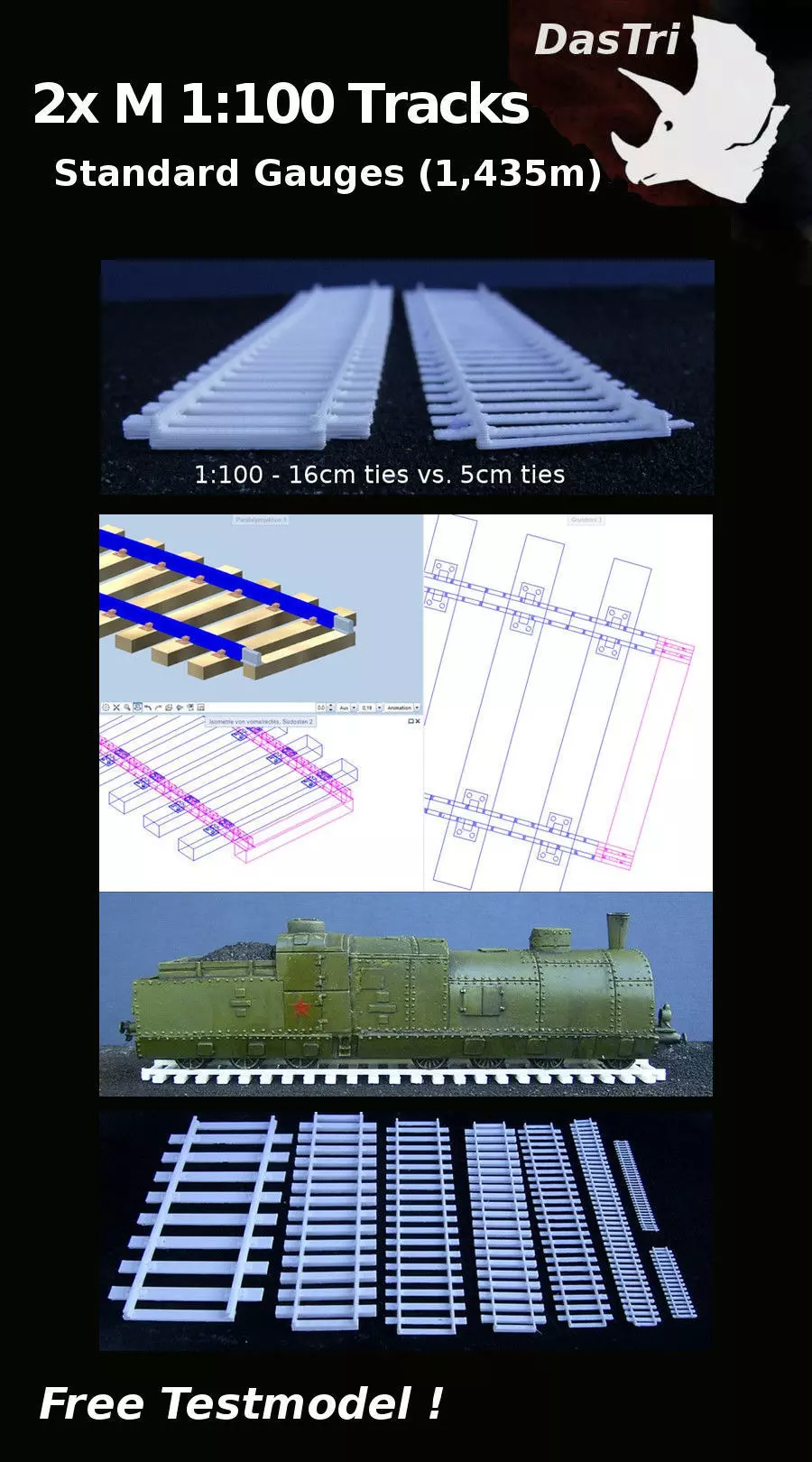 Printable Railway Tracks - Free 3D print model_0