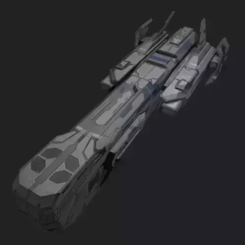 Freighter Starship Low-poly 3D model