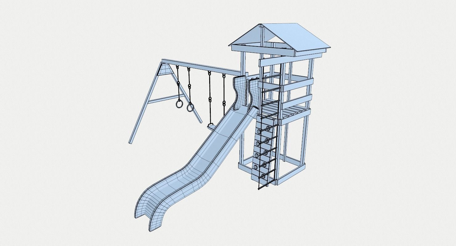 Playground cheerful color Low-poly 3D model_8