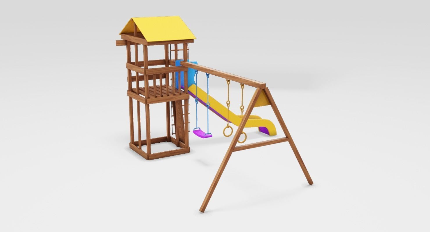 Playground cheerful color Low-poly 3D model_7