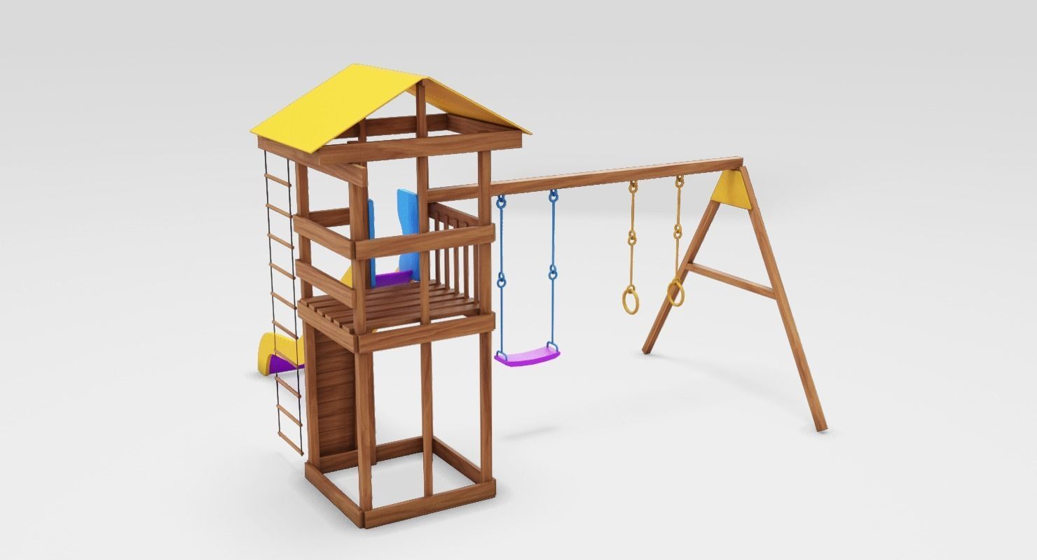 Playground cheerful color Low-poly 3D model_5