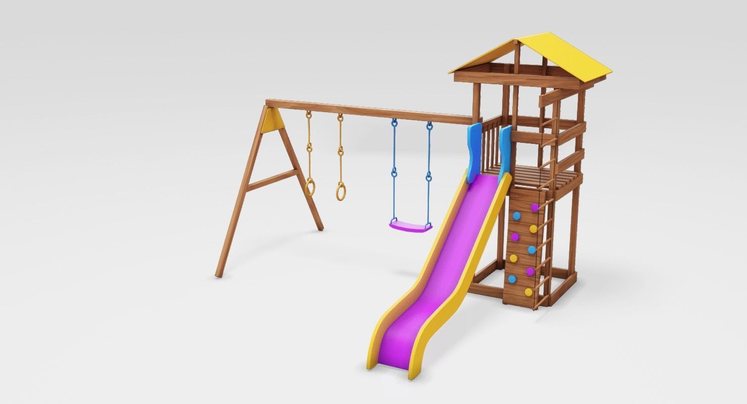 Playground cheerful color Low-poly 3D model_2