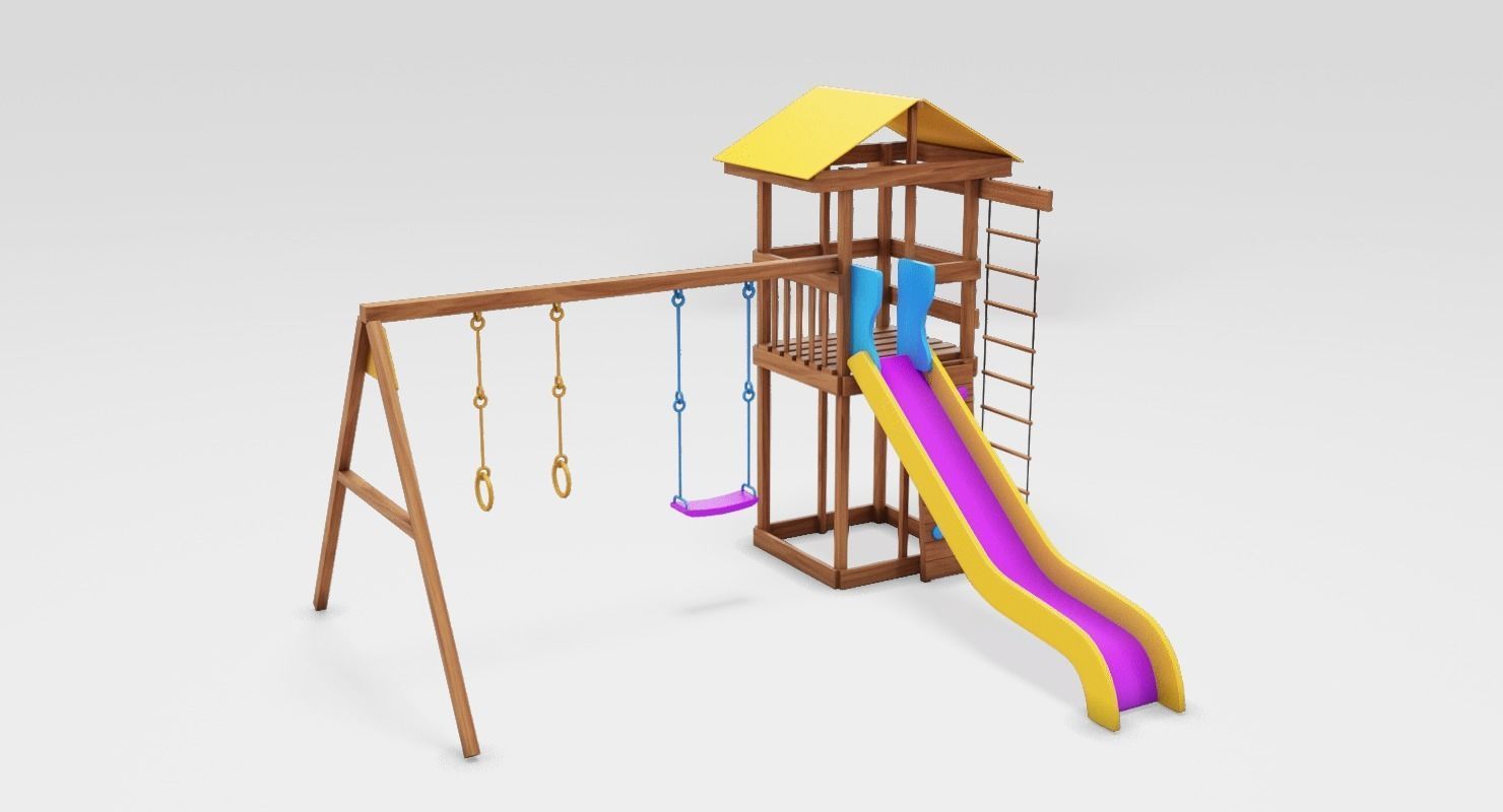 Playground cheerful color Low-poly 3D model_4