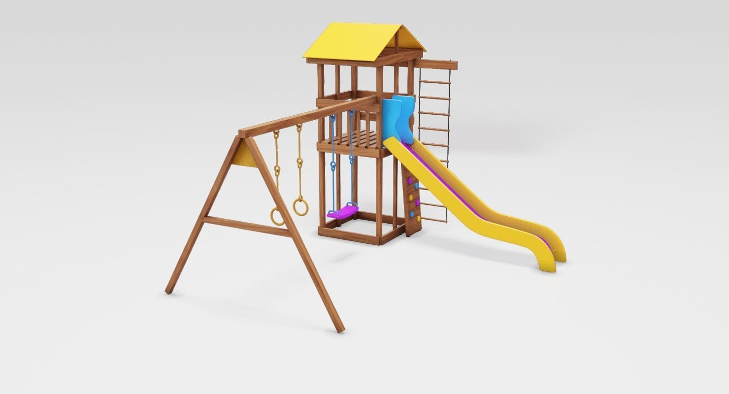 Playground cheerful color Low-poly 3D model_3