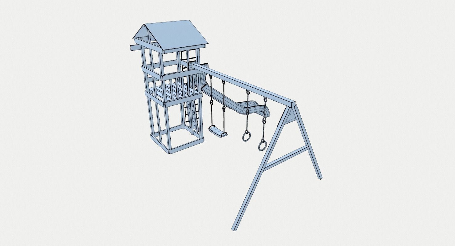 Playground cheerful color Low-poly 3D model_11