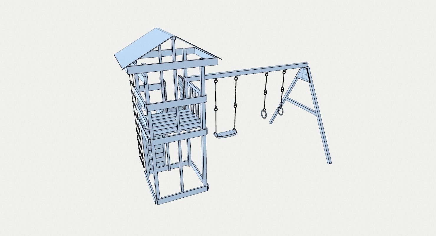 Playground cheerful color Low-poly 3D model_9