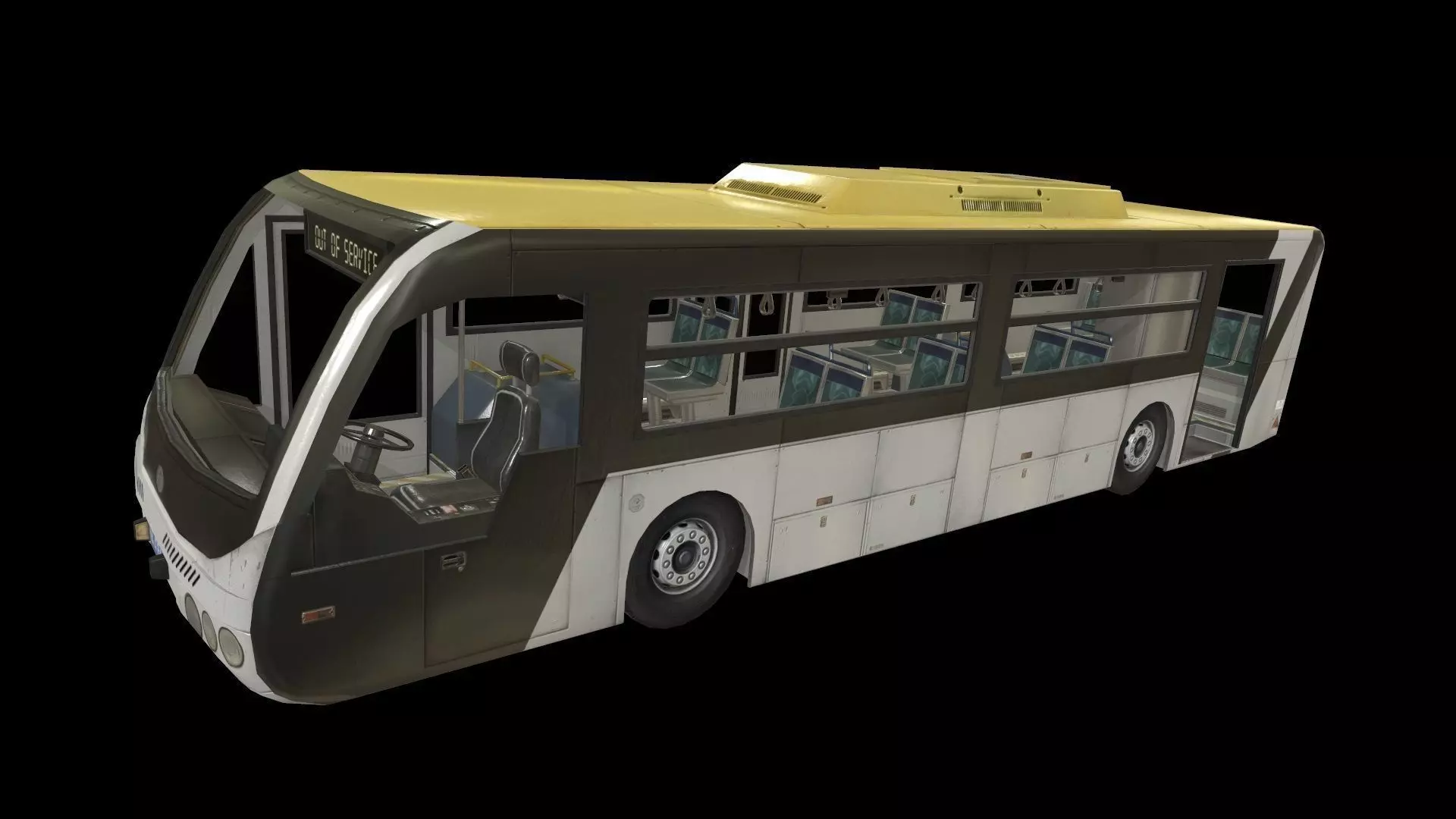 Airport Bus Low-poly 3D model_0